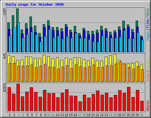 Daily usage for October 2020