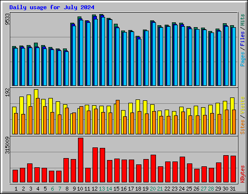 Daily usage for July 2024