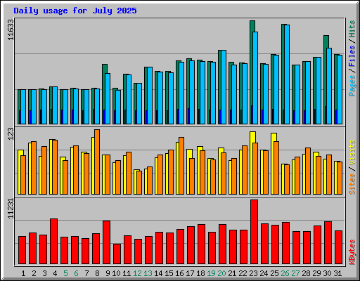Daily usage for July 2025