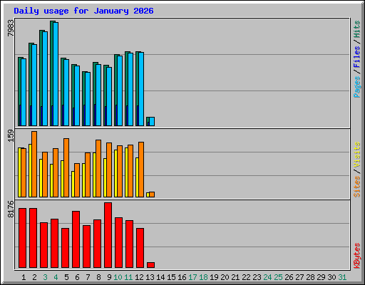 Daily usage for January 2026