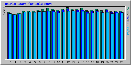 Hourly usage for July 2024