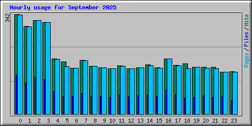 Hourly usage for September 2025
