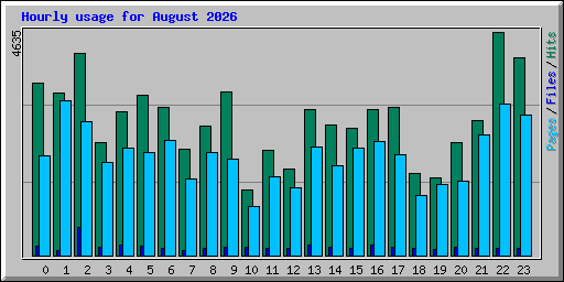 Hourly usage for August 2026